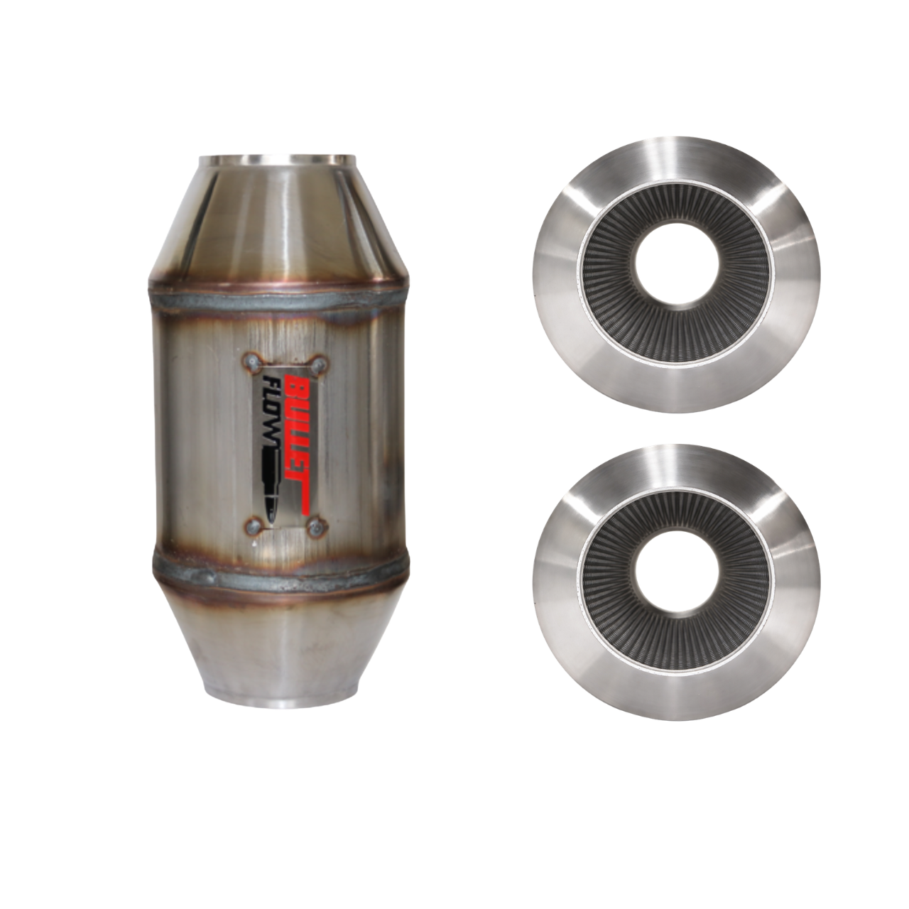 Valina inc Direct Flow Racing Fiber Bullet Flow Mufflers - BFR-412300